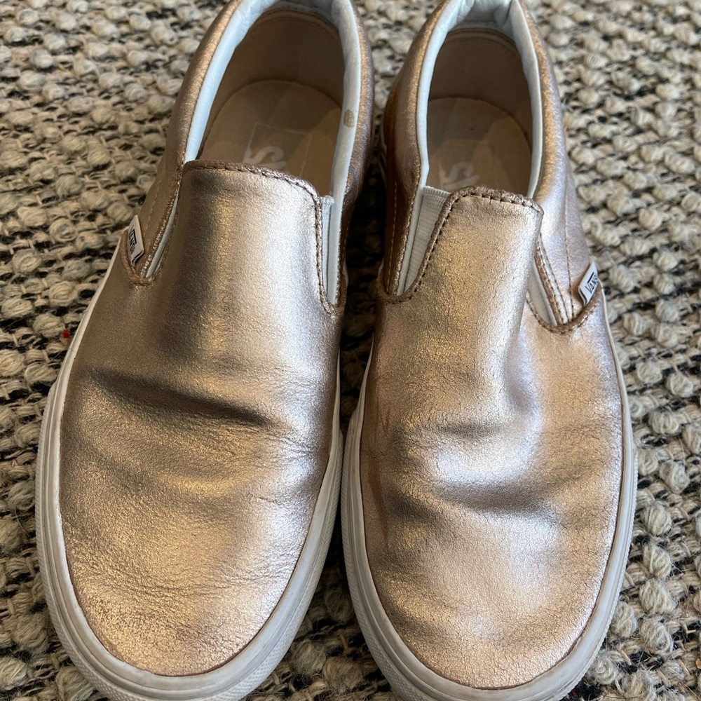 Rose Gold Vans Classic Slip On Sneakers